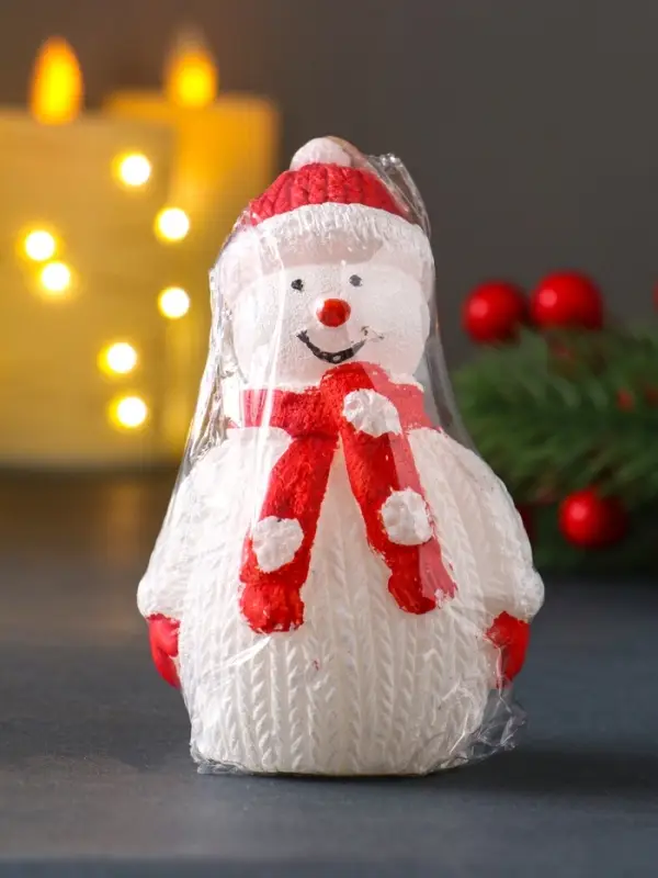 Свеча  Свеча "Снеговик", красный