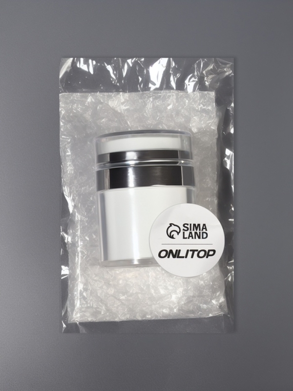 Бутылочка д/хранения с дозатором 30мл d5,5*7,2см бел/серебр накл ОТ Бутылочка д/хранения с дозатором 30мл d5,5*7,2см бел/серебр накл ОТ