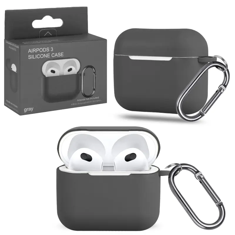Чехол APods 3 с карабином №13 gray