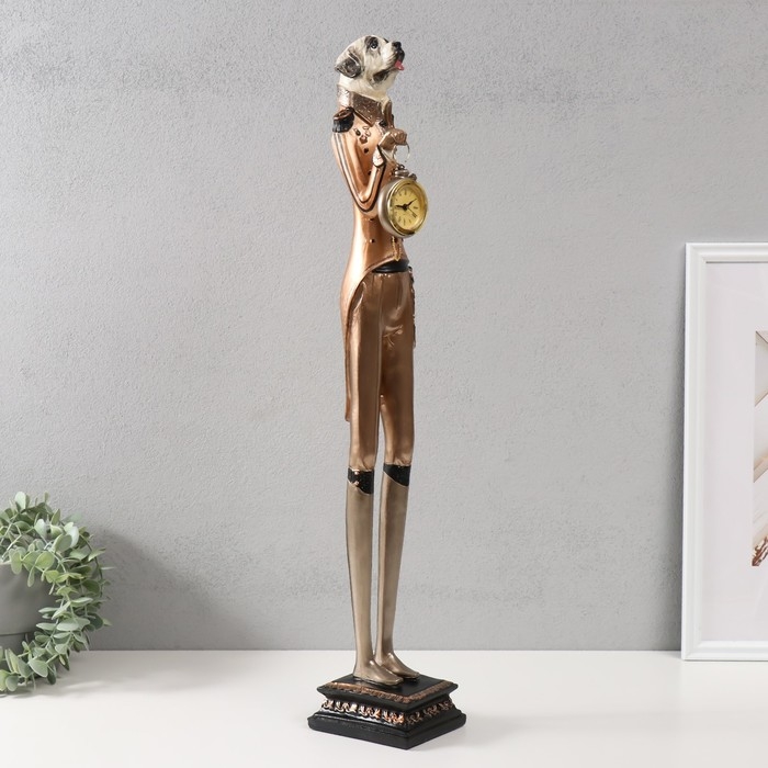 Сувенир полистоун с часами Сувенир полистоун с часами "Пёс дворецкий" 12,5х10,5х67 см