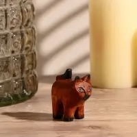 Сувенир «Причудливый кот», 5.5×4.5×2.5 см, дерево