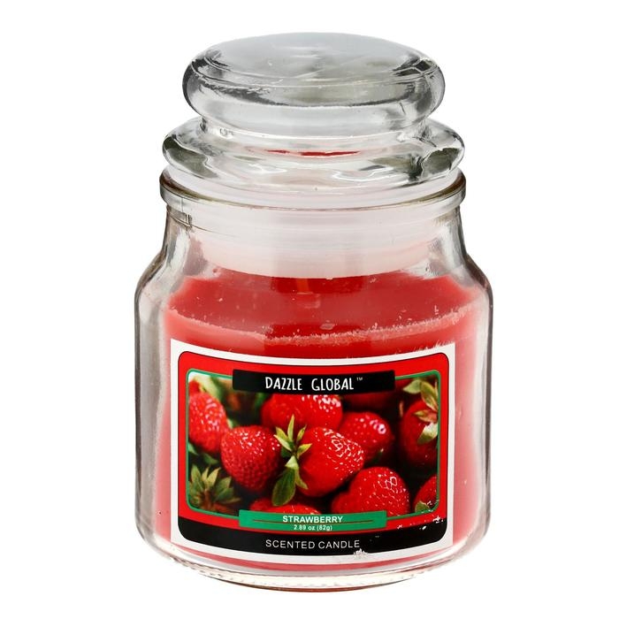 Свеча в банке Свеча в банке "Клубника" 82 гр 6х9х9 см