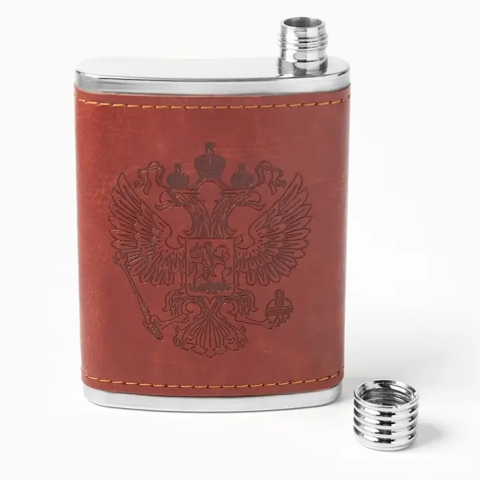 Фляжка &laquo;Герб&raquo;, нержавеющая сталь, 120 мл, 4 oz