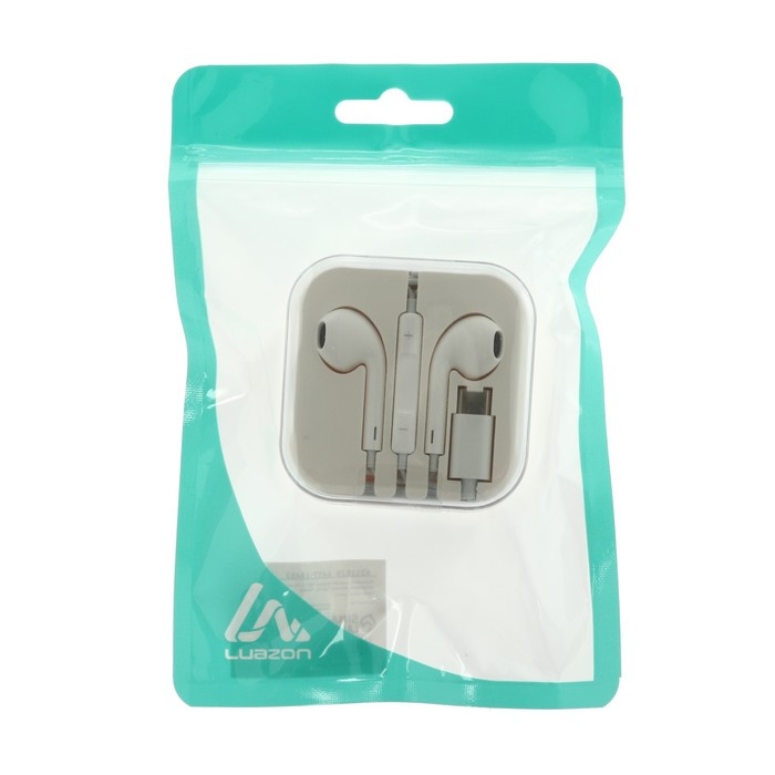 Наушники Luazon VBT 1.13, вкладыши, микрофон, разъем Type-C, белые Наушники Luazon VBT 1.13, вкладыши, микрофон, разъем Type-C, белые
