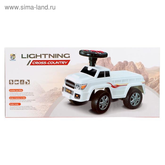 Толокар «Джип», световые и звуковые эффекты, цвет белый Толокар «Джип», световые и звуковые эффекты, цвет белый