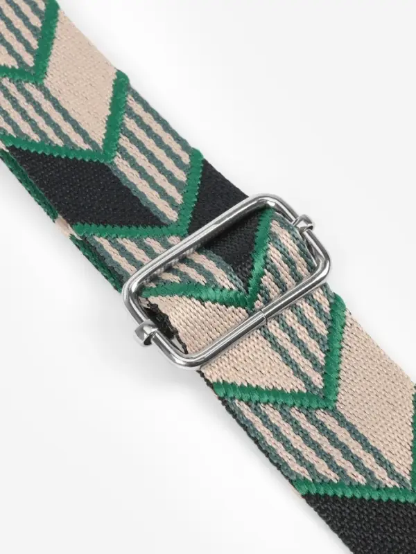 Ручка для сумки &laquo;Стрелки&raquo;, стропа, с карабинами, 139&plusmn;3&times;3.8 см, зелёная, чёрная