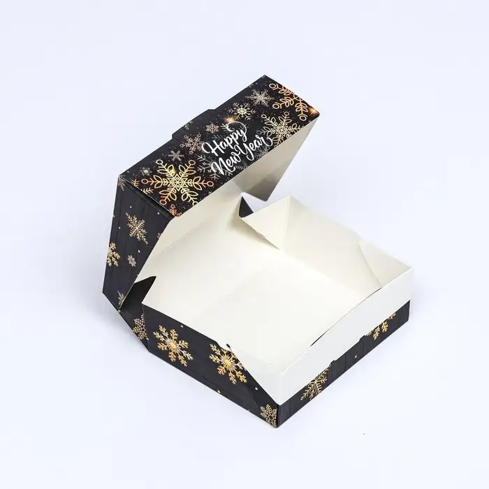 Коробка подарочная новогодняя складная «Ёлки», 10×8×3.5 см