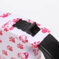 Рулетка с поводком-лентой, резиновая ручка, 5 м, вес животного до 15 кг, лапки на белом