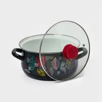 Набор кастрюль эмалированных &laquo;Лесная ягода-1-Экстра&raquo;, 3 предмета: 2 л, 3 л, 4 л, чёрный