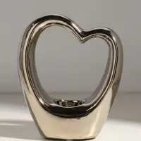 Подсвечник на 1 свечу &laquo;Сердце&raquo;, d=4 см, серебро, 14.5&times;6&times;17 см