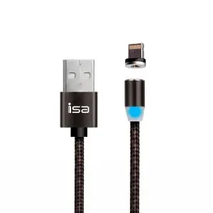 Кабель USB на Lightning 1.2m 2A магнитный MС-02 ISA черный