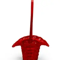 Корзина плетеная 21 х 18 х 14 см, ручка h=15 см, красный "шляпа"