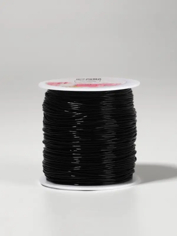 Нить для плетения, эластичная, 100&plusmn;1 м, d=1 мм, чёрная