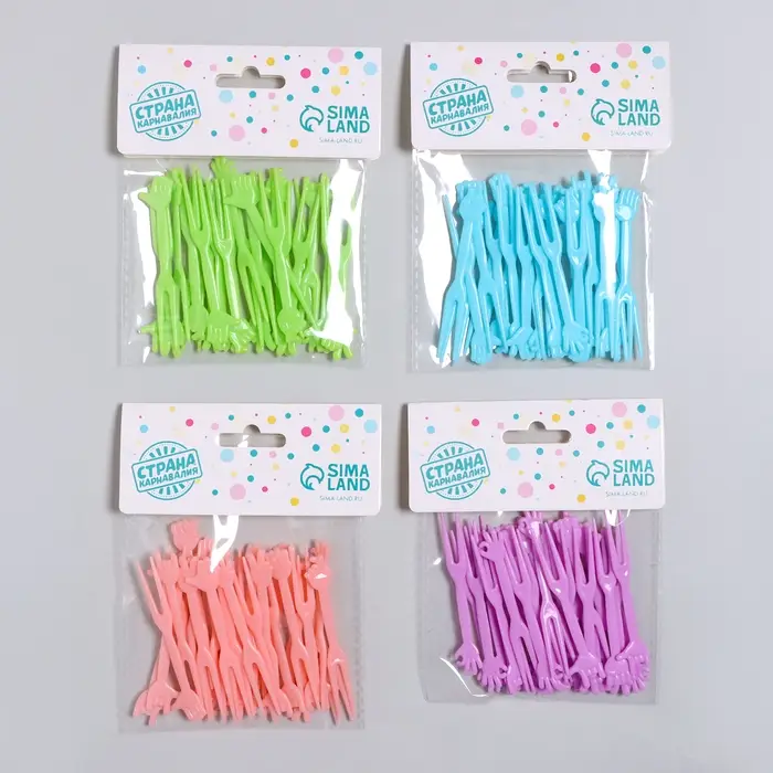 Шпажки для канапе «Рука», набор 24 шт., МИКС Шпажки для канапе «Рука», набор 24 шт., МИКС