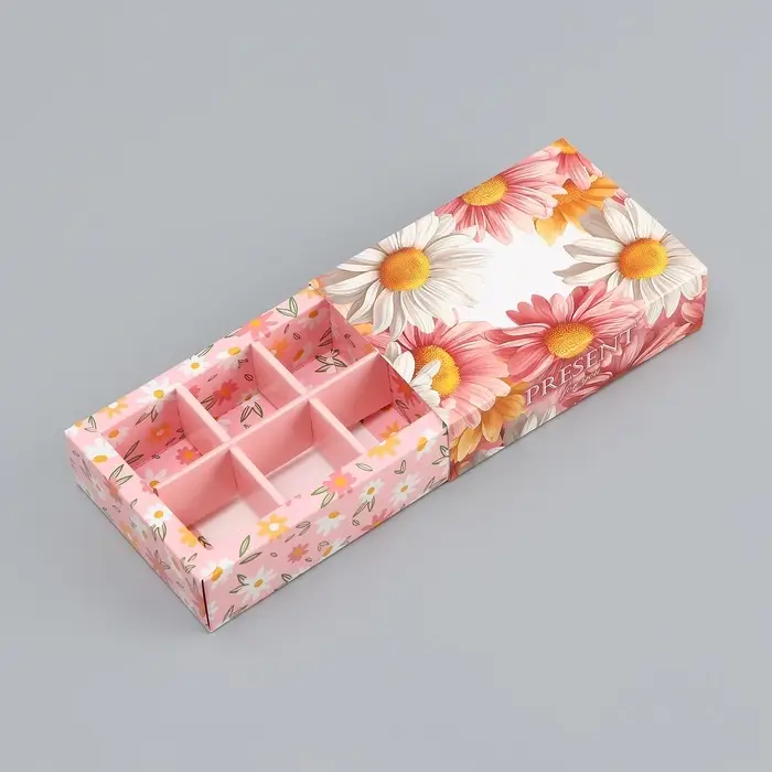 Коробка складная для 6 конфет &laquo;Презент&raquo;, 13.7&times;9.8&times;3.8 см