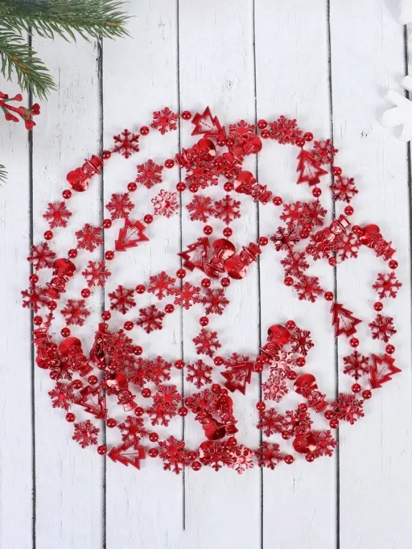 Бусы на ёлку &laquo;Снежинки&raquo;, длина 2.7 м, d=2.3 см, МИКС