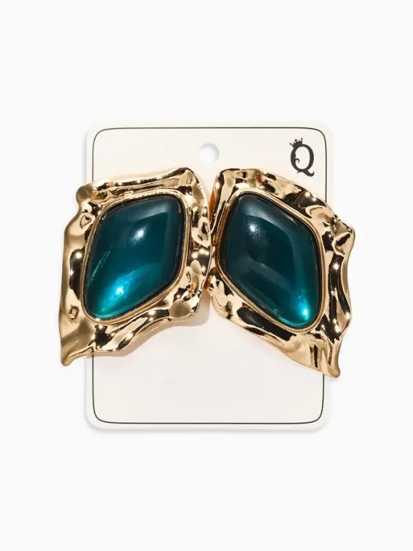 Серьги акрил &laquo;Ромб ажур&raquo;, голубой в золоте