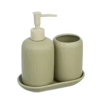 Стакан для ванной комнаты тм VETTA Монтана, доломит, оливковый, 7,5х7,5х10,5см