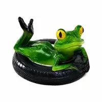 Садовая фигура 14 х 13 х 9,5 см "Лягушка на шине" Водоплавающая Садовая фигура 14 х 13 х 9,5 см "Лягушка на шине" Водоплавающая
