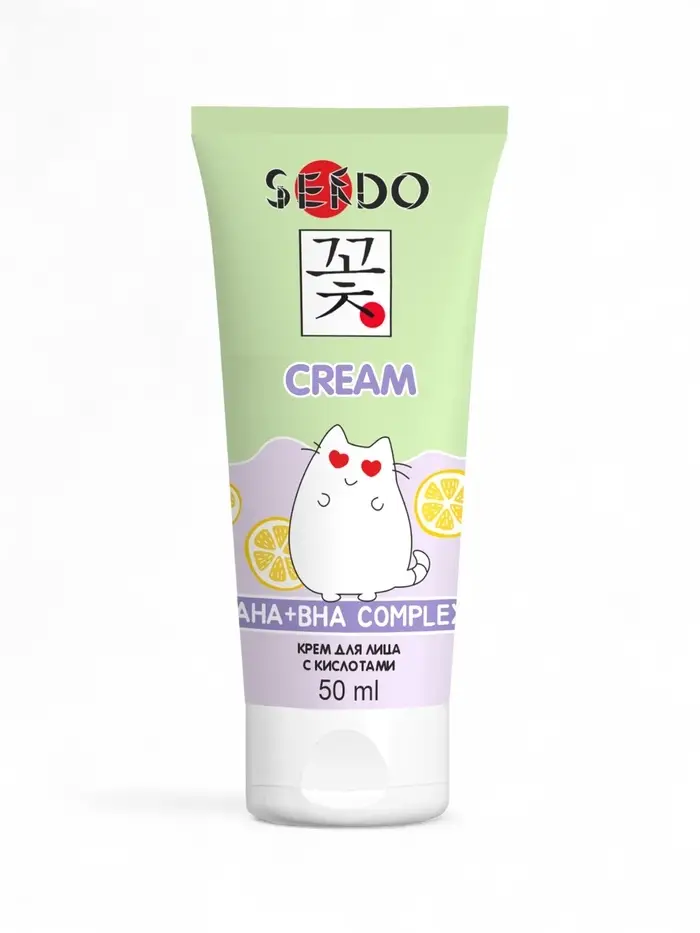 Крем для лица Sendo с кислотами AHA + BHA, 50 мл Крем для лица Sendo с кислотами AHA + BHA, 50 мл