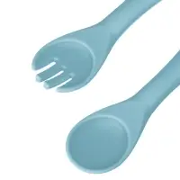 Посуда детская силиконовая, 7 предметов, голубой, Крошка Я
