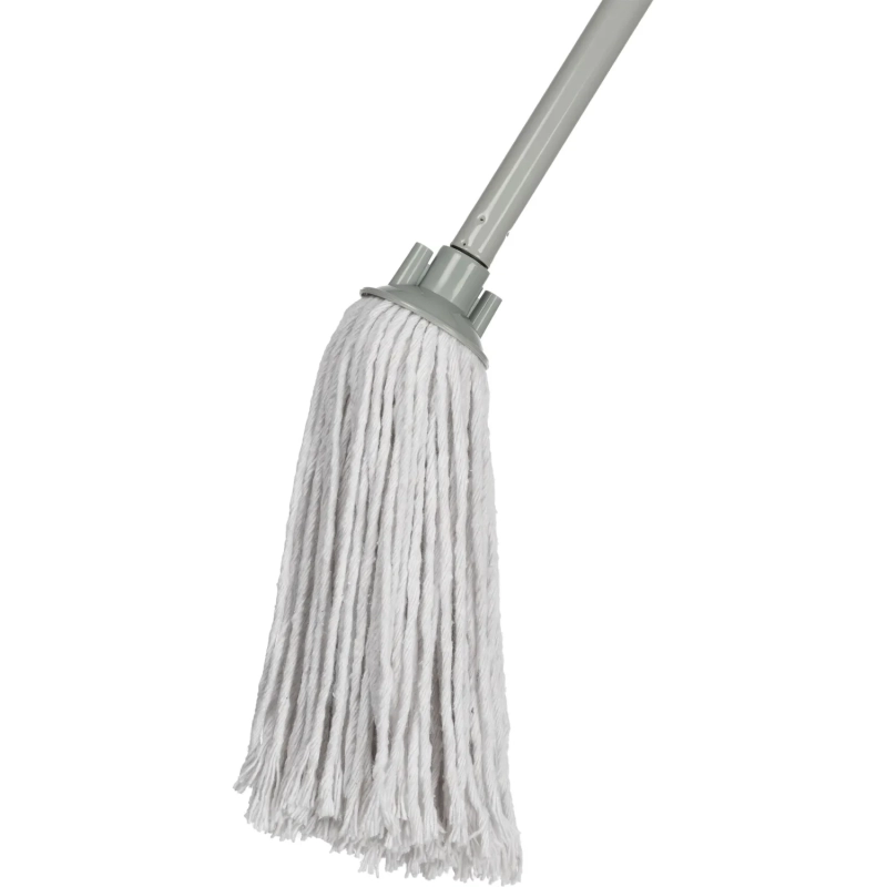 Швабра веревочная для пола 28x15 см,ПП,хлопок,метал,120cm;серый