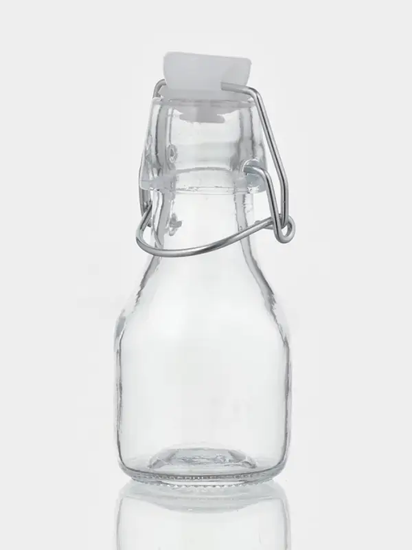 Бутылка для соусов и масла Доляна &laquo;Галерея&raquo;, 80 мл, 5&times;11 см, с бугельным замком, стекло, прозрачная