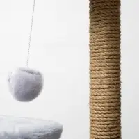Домик для кошек с когтеточкой, 45&times;47&times;75 см, квадратный, 3 уровня, серая