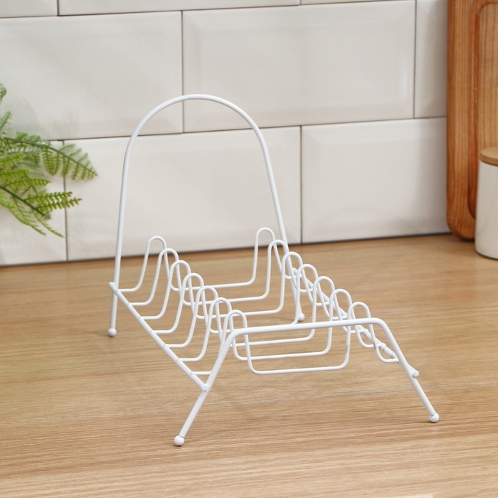 Подставка для крышек Доляна, 28,5×14×16,5 см, цвет белый Подставка для крышек Доляна, 28,5×14×16,5 см, цвет белый