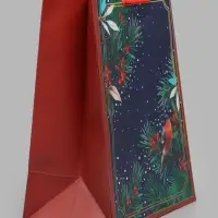 Пакет подарочный ламинированный &laquo;Снегирь на ветке&raquo;, MS 18&times;22.3&times;10 см