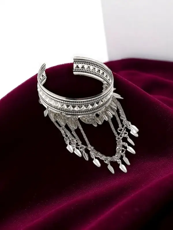 Браслет на предплечье «Перо», цвет серебро