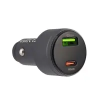 Переходник автомобильного зарядного устройства на Type-C PD45W + USB Q.C 3.0 Z57B HOCO серый