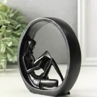 Сувенир полистоун "Девушка читает книгу" чёрный 4х11,3х11,7 см Сувенир полистоун "Девушка читает книгу" чёрный 4х11,3х11,7 см