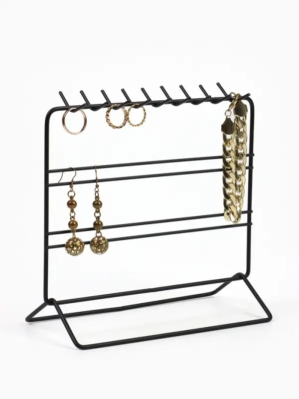 Подставка для украшений QF, 3 ряда, 20.5&times;10&times;19.5 см, чёрная