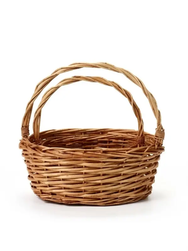 Корзина плетёная для хранения Natu, с ручкой, лоза, цвет медовый, набор 2 шт.