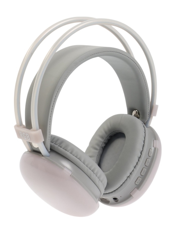 Наушники полноразмерные Mybit W-33, RGB подсветка, BT5.3, 800 мАч, Type-C, белые