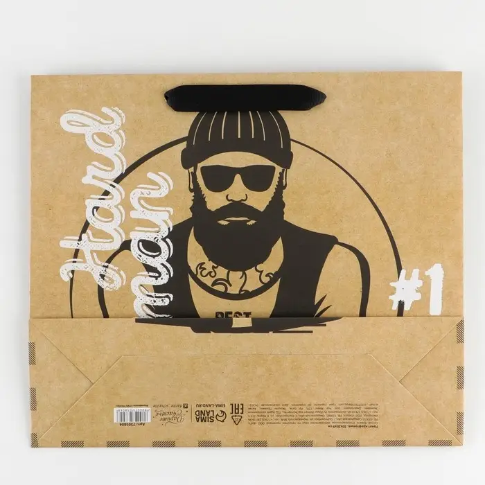 Пакет подарочный крафтовый, упаковка, «Брутал», M 30 х 26 х 9 см Пакет подарочный крафтовый, упаковка, «Брутал», M 30 х 26 х 9 см