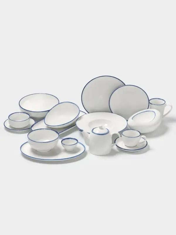 Блюдо сервировочное Magistro Blue Lagoon, 20&times;14.8&times;8.5 см, фарфор, белое