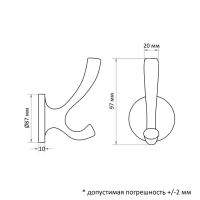 Крючок мебельный CAPPIO CONE, двухрожковый, цвет черный, 3 шт.