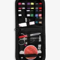 Швейный набор, 42 предмета, в футляре, 12&times;12&times;3 см, чёрный