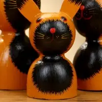 Набор сувенирный «Котики», h=14 см, h=13 см, h=10 см, дерево, рыжий