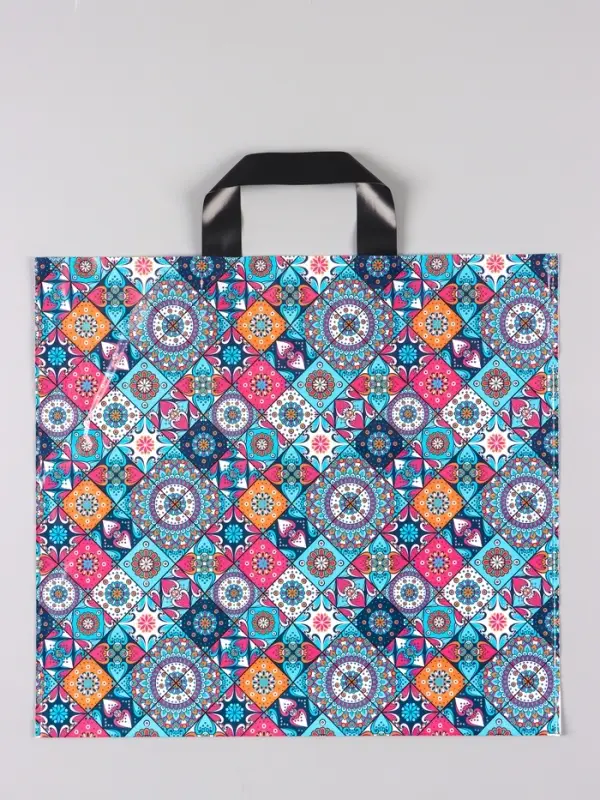 Пакет &laquo;Калейдоскоп&raquo;, полиэтиленовый с петлевой ручкой, 38&times;34 + 3 см, 70 мкм