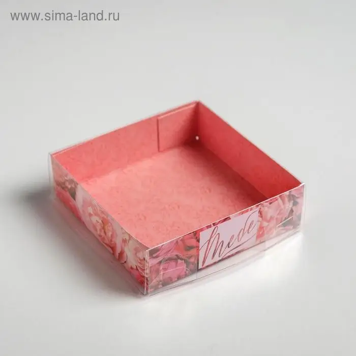 Кондитерская упаковка, коробка для макарун с PVC крышкой, «Тебе», 12 х 12 х 3.5 см Кондитерская упаковка, коробка для макарун с PVC крышкой, «Тебе», 12 х 12 х 3.5 см