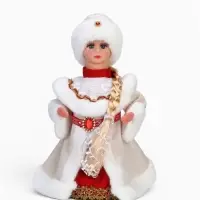 Снегурочка под ёлку &laquo;Зимнее волшебство. В шубке, с ремешком и косой&raquo; двигается, 30 см, бежевый