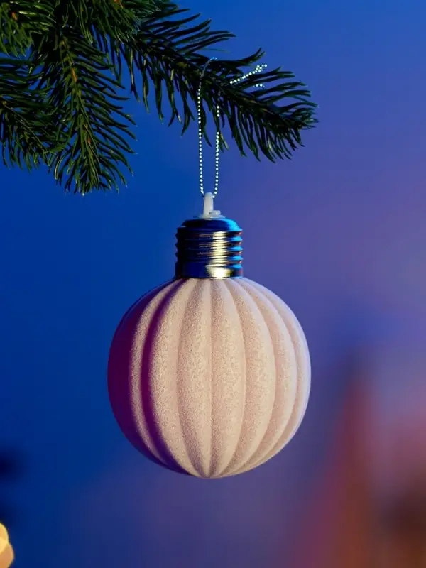 Елочный шар Елочный шар "Малиновый бархат" 8 см, 1 LED, LR44x3 (в компл.), Т/БЕЛЫЙ