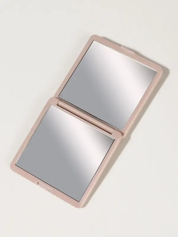 Зеркало складное &laquo;Волна&raquo;, 7&times;7 см, с увеличением х2, бежевое