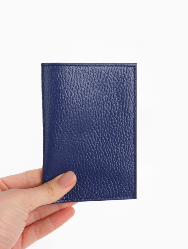 Обложка для паспорта 9,5*0,5*13,5, загран, флотер синий (12)