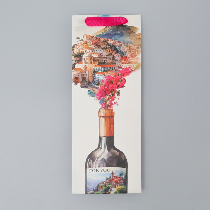 Пакет подарочный под бутылку, упаковка, Wonderful life, 36 х 13 х 10 см Пакет подарочный под бутылку, упаковка, Wonderful life, 36 х 13 х 10 см