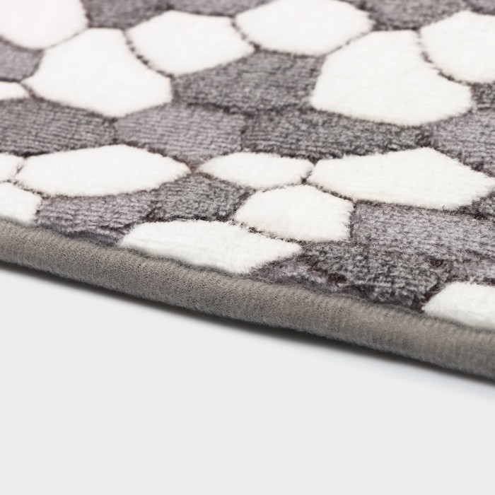 Коврик для ванной и туалета Доляна «Галька», 40×60 см, цвет серый Коврик для ванной и туалета Доляна «Галька», 40×60 см, цвет серый