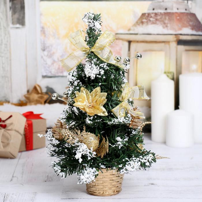 Ёлка декор  Ёлка декор "Снег" 30 см, золото